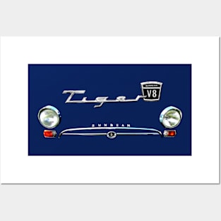 Sunbeam Alpine Tiger MkI classic 1960s British car minimalist grille with logo Posters and Art